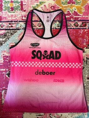 Betty Designs Pink Black Ombre Racerback Tank Top - 2024 Squad - medium